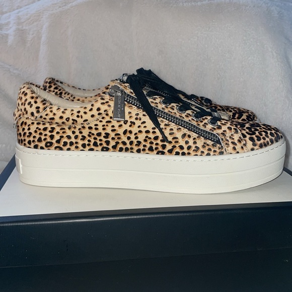 J/SLIDES HARLING Leopard Pony Leather Sneakers - Picture 2 of 10